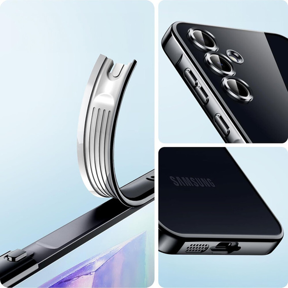 Tok Samsung Galaxy S25-hoz, Electro MagSafe, fekete + üveg a képernyőhöz