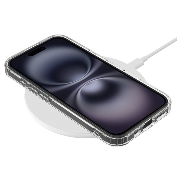 MagSafe mágneses tok iPhone 16 Plus-hoz, ERBORD CrystalMag, átlátszó + képernyőüveg