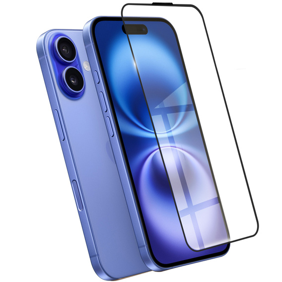 3D edzett üveg iPhone 16 készülékhez, fekete