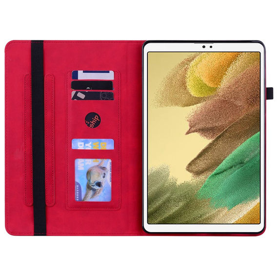 Tok Samsung Galaxy Tab A7 Lite, Wallet Pen Slot, piros