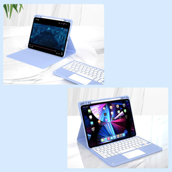 Tok + billentyűzet iPad Air 10.9 4 2020 / 5 2022, Touchpad, kék