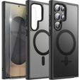 Tok Samsung Galaxy S25 Ultra-hoz, MagSafe, ERBORD Matt Case, fekete + képernyőüveg