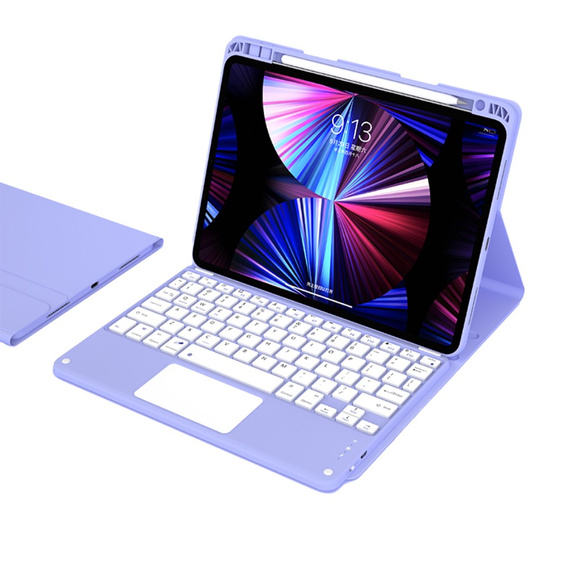 Tok + billentyűzet iPad Air 10.9 4 2020 / 5 2022, Touchpad, lila