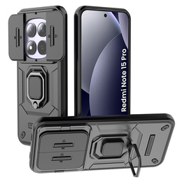 Páncélozott tok állvánnyal és kamerafedéllel a Xiaomi Redmi Note 15 Pro 5G készülékhez