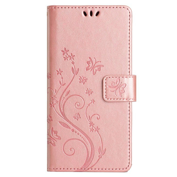 Pattintható tok a Samsung Galaxy A55 5G, Wallet, Butterfly, lila