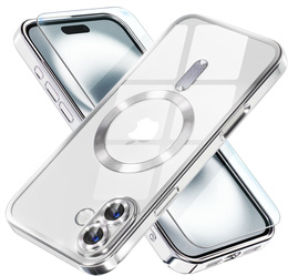 Tok iPhone 16 Plus-hoz, Electro MagSafe, ezüst + üveg a képernyőhöz