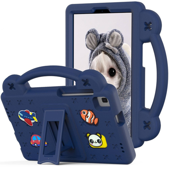 Gyermek tok Samsung Galaxy Tab A7 Lite 8.7 T220/T225, Cute Patterns, állvánnyal, sötétkék