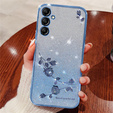 tok Samsung Galaxy A55 5G, csillogó virág, rózsaszín rose gold