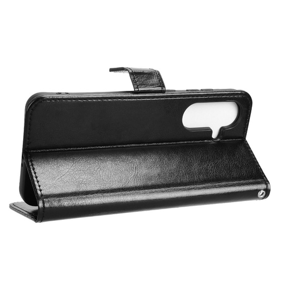Pattintható tok a Samsung Galaxy A36, Crazy Horse Wallet, fekete