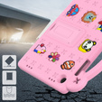 Gyermek tok Samsung Galaxy Tab A9+, Cute Patterns, állvánnyal, rózsaszín