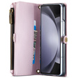 Tok CASEME Samsung Galaxy Z Fold6 5G, RFID Leather Wallet, vállpánttal, rózsaszín