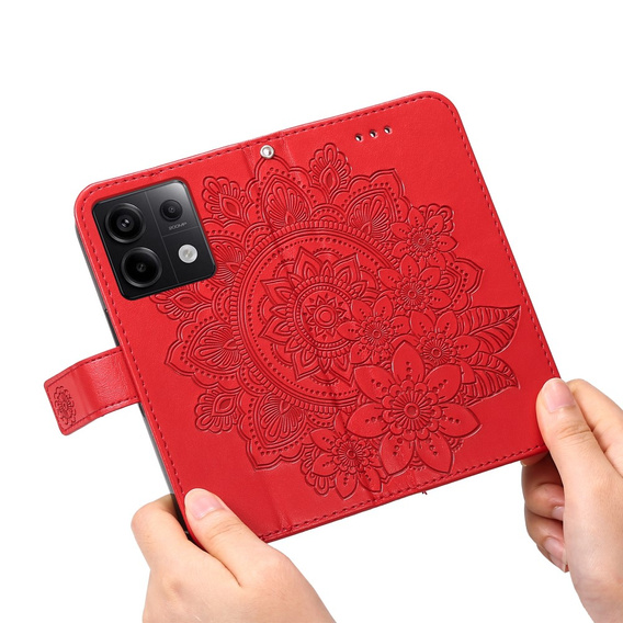 Pattintható tok a Xiaomi Redmi Note 13 Pro 5G, Mandala, piros