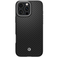 Spigen tok iPhone 16 Pro készülékhez, Enzo Aramid MagSafe, szénfekete / ezüst + 9H edzett üveg