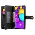 Pattintható tok a iPhone 16, Wallet Zipper Pocket, fekete