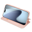 Dux Ducis tok iPhone 17 Pro Max készülékhez, Skin Pro, pánttal, kártyafoglalattal, rózsaszínű