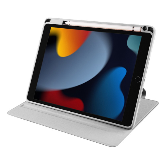 Tok iPad 10.2" 2021/2020/2019 (9/8/7 gen.), tolltartóval, 360°-os forgatható, szürke