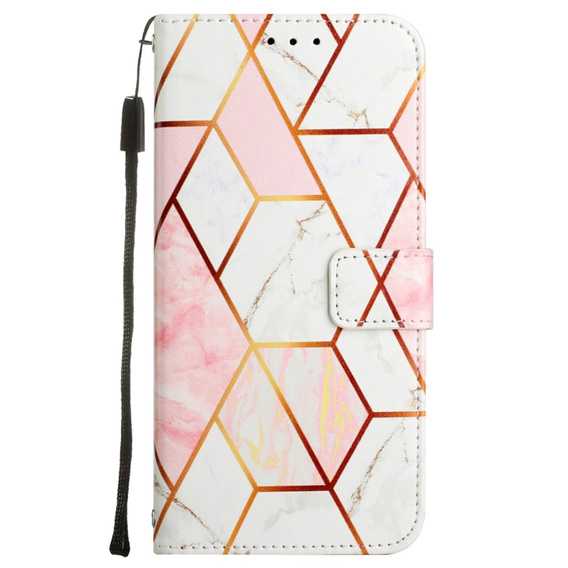 Pattintható tok a Xiaomi Redmi Note 13 Pro 4G / Xiaomi Redmi Note 14S / Xiaomi Poco M6 Pro 4G, Wallet, Marble rózsaszín
