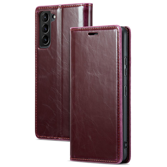 Pattintható tok a Samsung Galaxy S23, ERBORD Waxy Wallet, piros