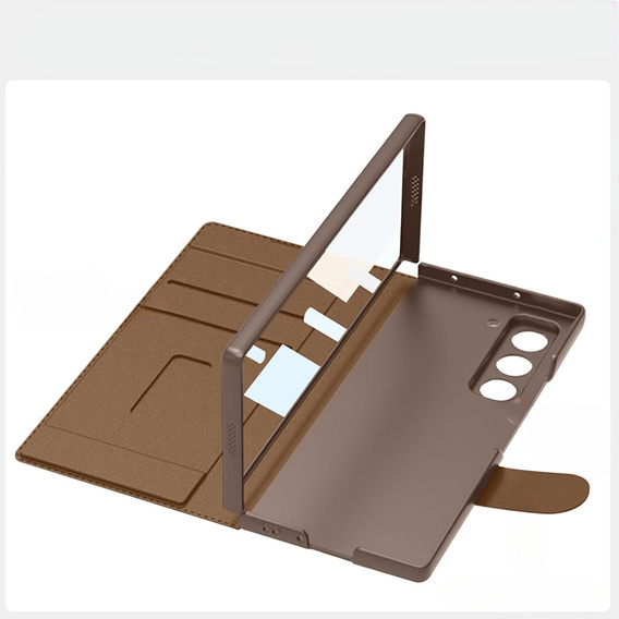 Tárca tok füles barna Samsung Galaxy Z Fold 7 5G számára