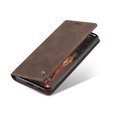 CASEME tok Samsung Galaxy S21 FE, Leather Wallet Case, kávé