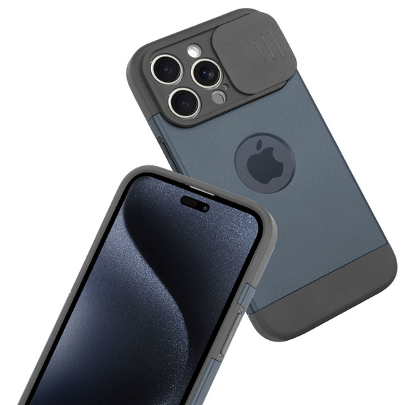 Telefontok a iPhone 15 Pro, ERBORD MagProtect Slide Camera, titánium kék