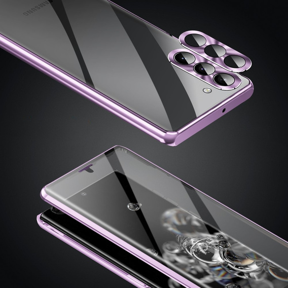 Tok Samsung Galaxy S23, Magnetic Dual Glass, lila