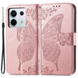 Pattintható tok a Xiaomi Redmi Note 13 Pro 5G, Butterfly, rózsaszín rose gold