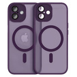 Tok iPhone 16-hoz, MagSafe, ERBORD Matt Case, sötétlila + képernyőüveg