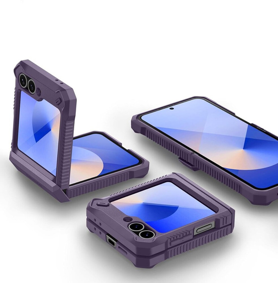 Páncélozott tok Samsung Galaxy Z Flip7 FE / Z Flip6 készülékhez, Dexnor Clip Holder, lila