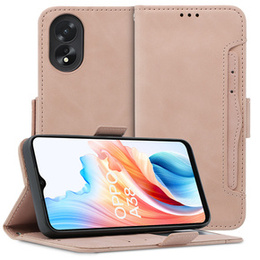 Pattintható tok a Oppo A38 4G / Oppo A18 4G, Card Slot, rózsaszín