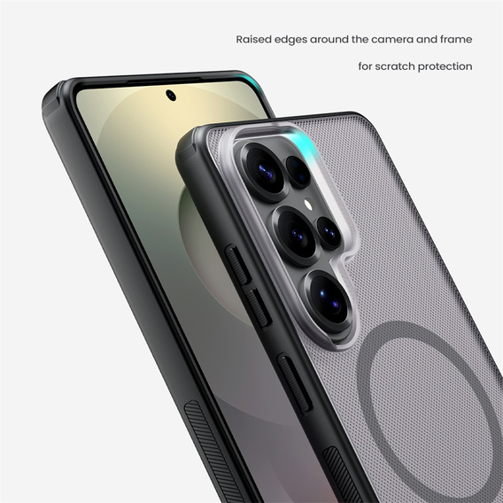 Nillkin Frosted Shield Pro MagSafe tok Samsung Galaxy S26 Ultra készülékhez, átlátszó/fekete