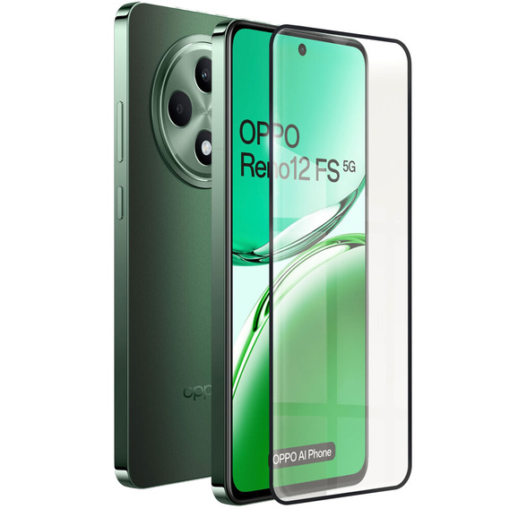 3D edzett üveg Oppo Reno 12FS / 12F készülékhez, fekete keret