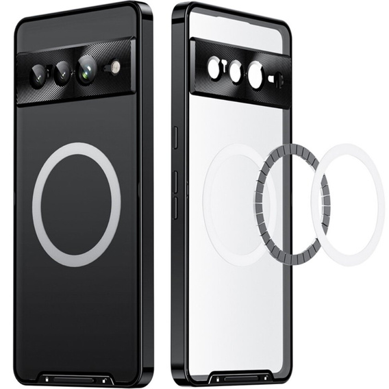 Kameravédő tok Google Pixel 8 Pro, CamShield MagSafe, átlátszó / fekete