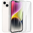 2x edzett üveg a iPhone 14, ERBORD 9H Hard Glass a képernyőn