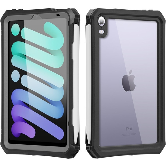 IP68 vízálló tok a iPad mini 8.3" 2021 (6 gen.) / iPad mini 8.3" 2024 (7 gen.), fekete
