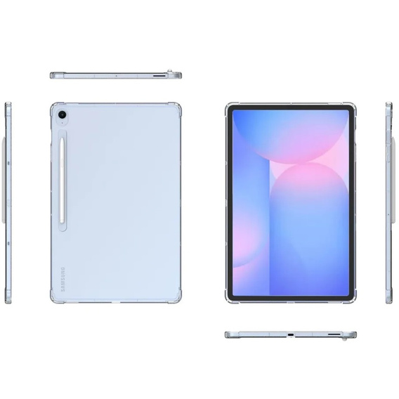 Tok Samsung Galaxy Tab S10 FE+ Plus készülékhez, szilikon, átlátszó