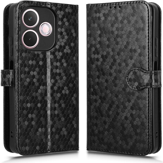 Flap tok Oppo A5 Pro 5G, Wallet Rhombus, fekete