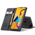 CASEME tok Samsung Galaxy M21, Leather Wallet Case, fekete