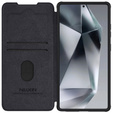 NILLKIN flip tok Samsung Galaxy S25 Ultra, CamShield Qin Pro, bőr, fekete