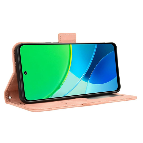 Pattintható tok a Vivo Y19s, Card Slot, rózsaszín