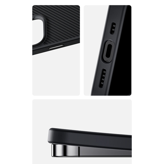 BENKS Kevlar Armor PRO szénszálas 600D D065 tok MagSafe iPhone 16 Pro számára