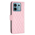 Pattintható tok a Xiaomi Redmi Note 13 Pro 5G, Wallet, BINFEN COLOR, rózsaszín