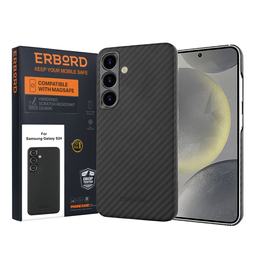Tok Samsung Galaxy S24, ERBORD Full Kevlar, MagSafe-hoz, fekete