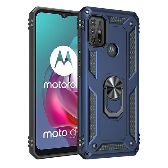 Páncélozott telefontok a Motorola Moto G10/G30, Nox Case Ring, kék