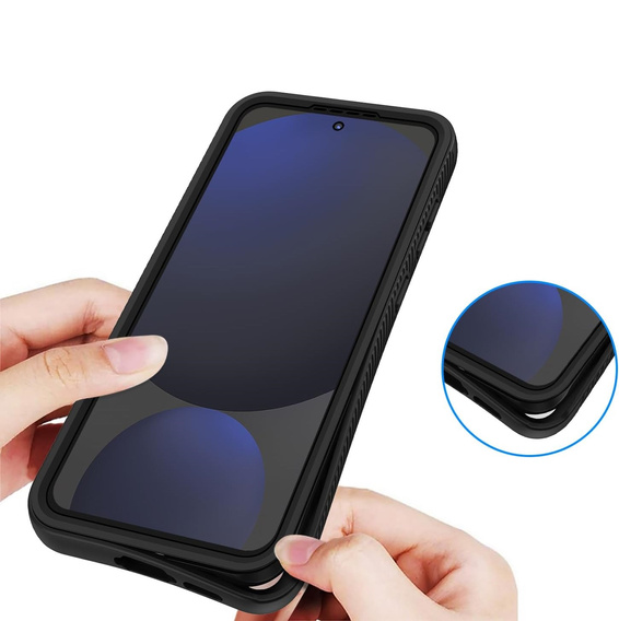 Tok Samsung Galaxy S24 FE készülékhez, Shockproof, fóliával, fekete