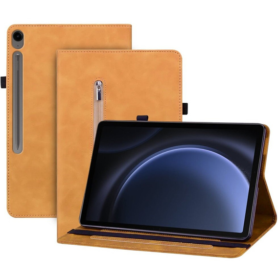 Tok Samsung Galaxy Tab S10 Lite / S10 FE / S9 FE, Wallet Pen Slot, sárga