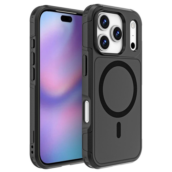 MagForce tok iPhone 17 Pro készülékhez, MagSafe, páncélozott, fekete