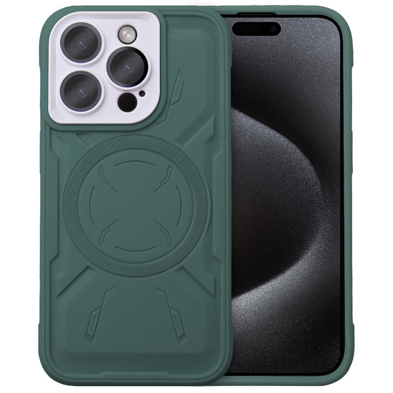 Tok iPhone 15 Pro Max, ERBORD Armor Mag, zöld