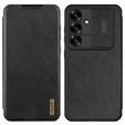 NILLKIN flip tok Samsung Galaxy A56, CamShield Qin Pro, bőr, fekete