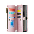 Tok CASEME Samsung Galaxy S25 Ultra, RFID Leather Wallet, vállpánttal, rózsaszín